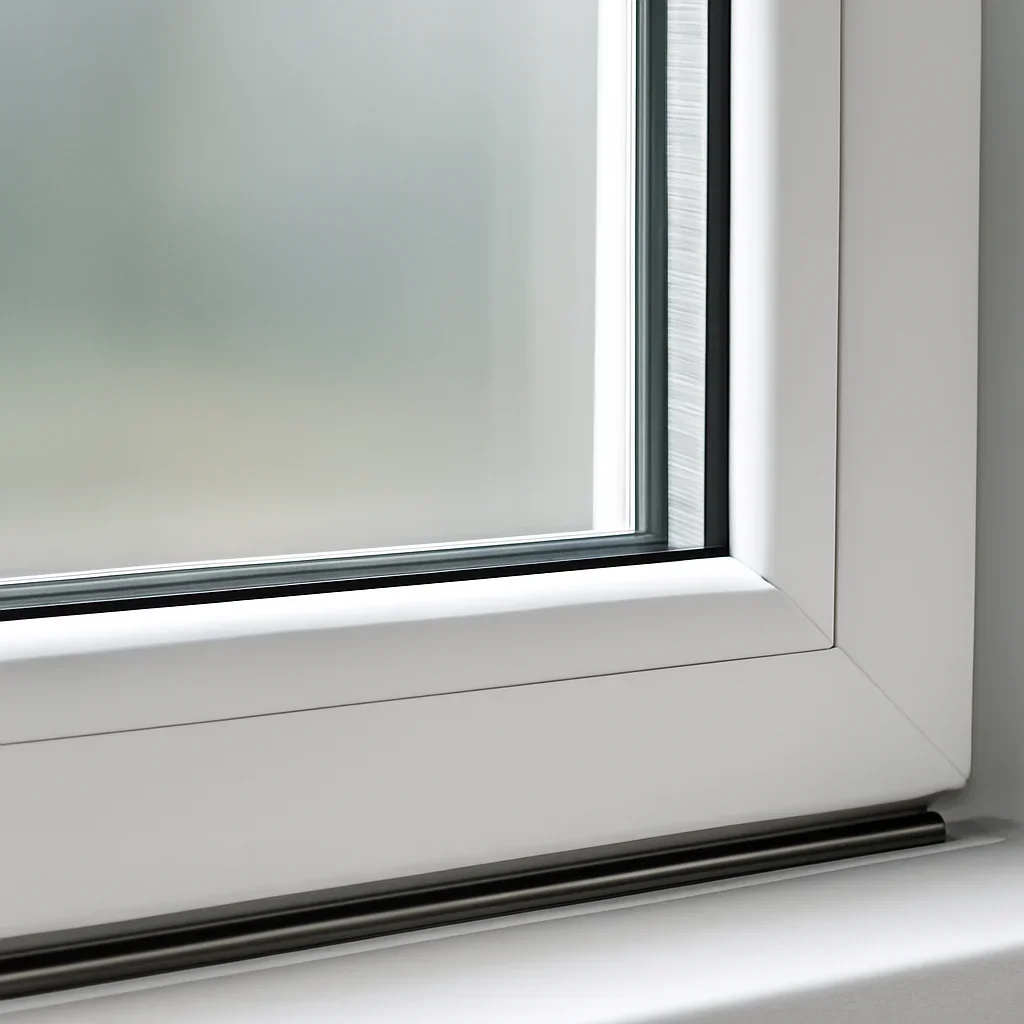 Close-up detail that supports exterior window cleaning