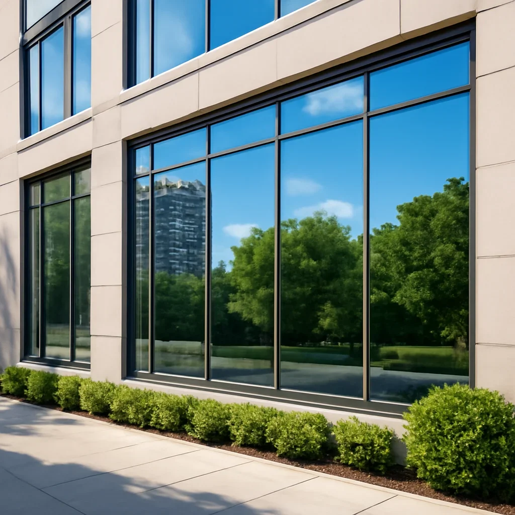 Clear windows after high-rise window cleaning