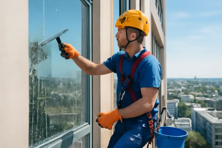 high-rise window cleaning safety basics illustration