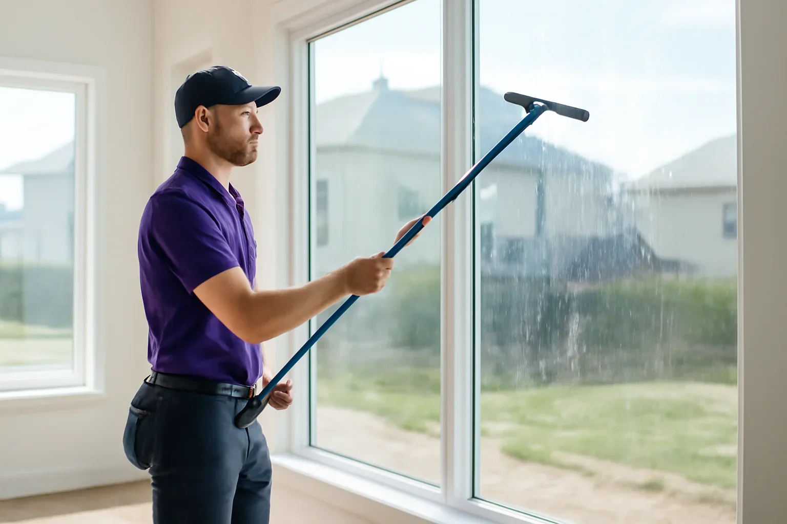 post-construction window cleaning at a Regina property