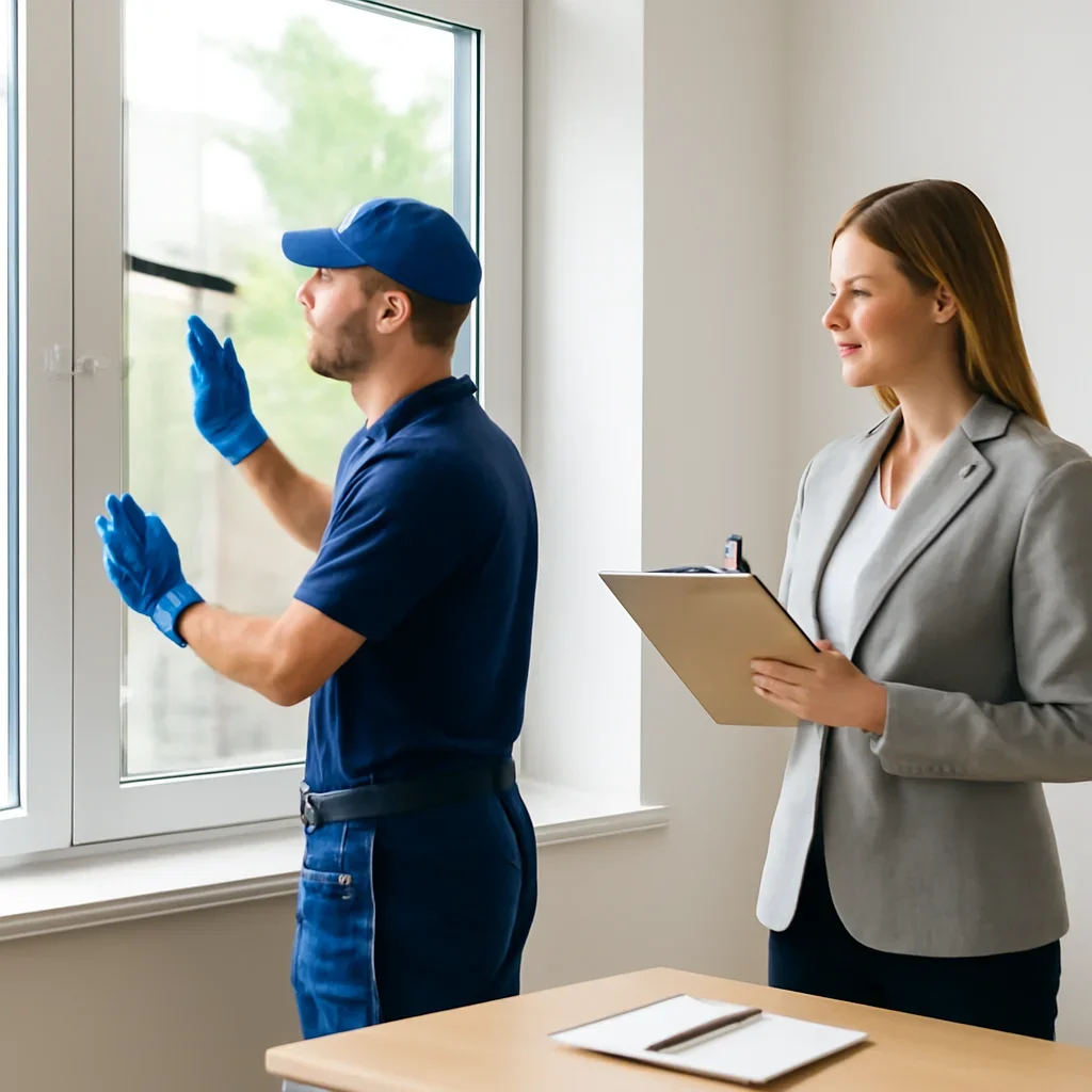 Window cleaning workflow for solutions for property managers