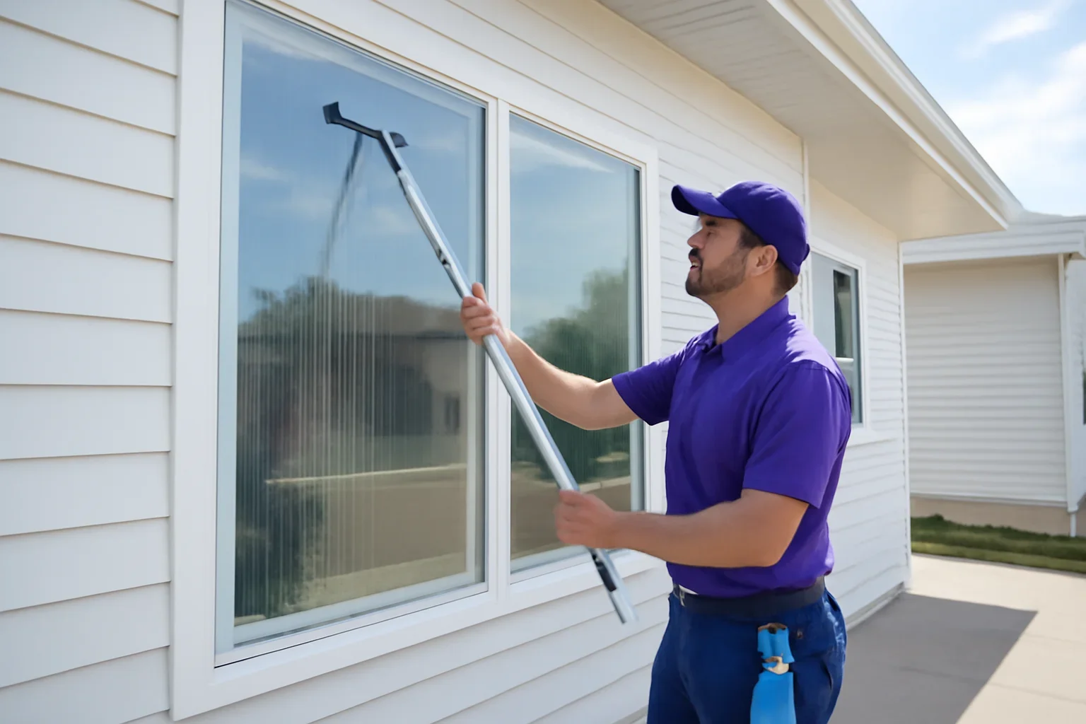 residential window cleaning at a Regina property