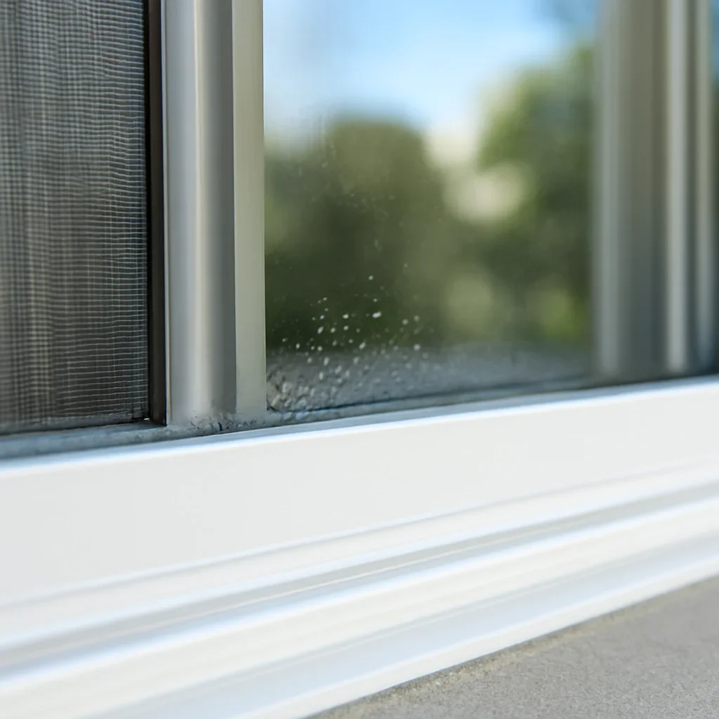 Close-up detail that supports residential window cleaning