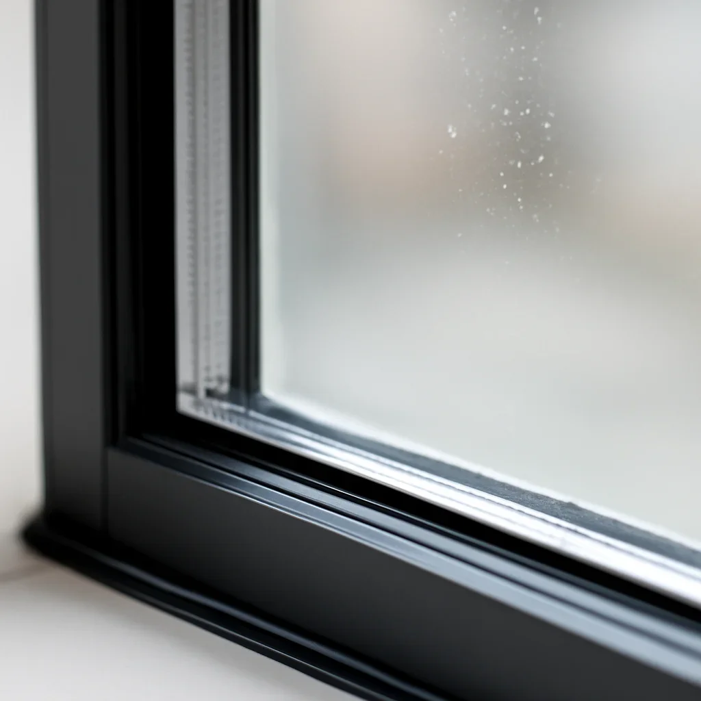 Close-up detail that supports storefront window cleaning