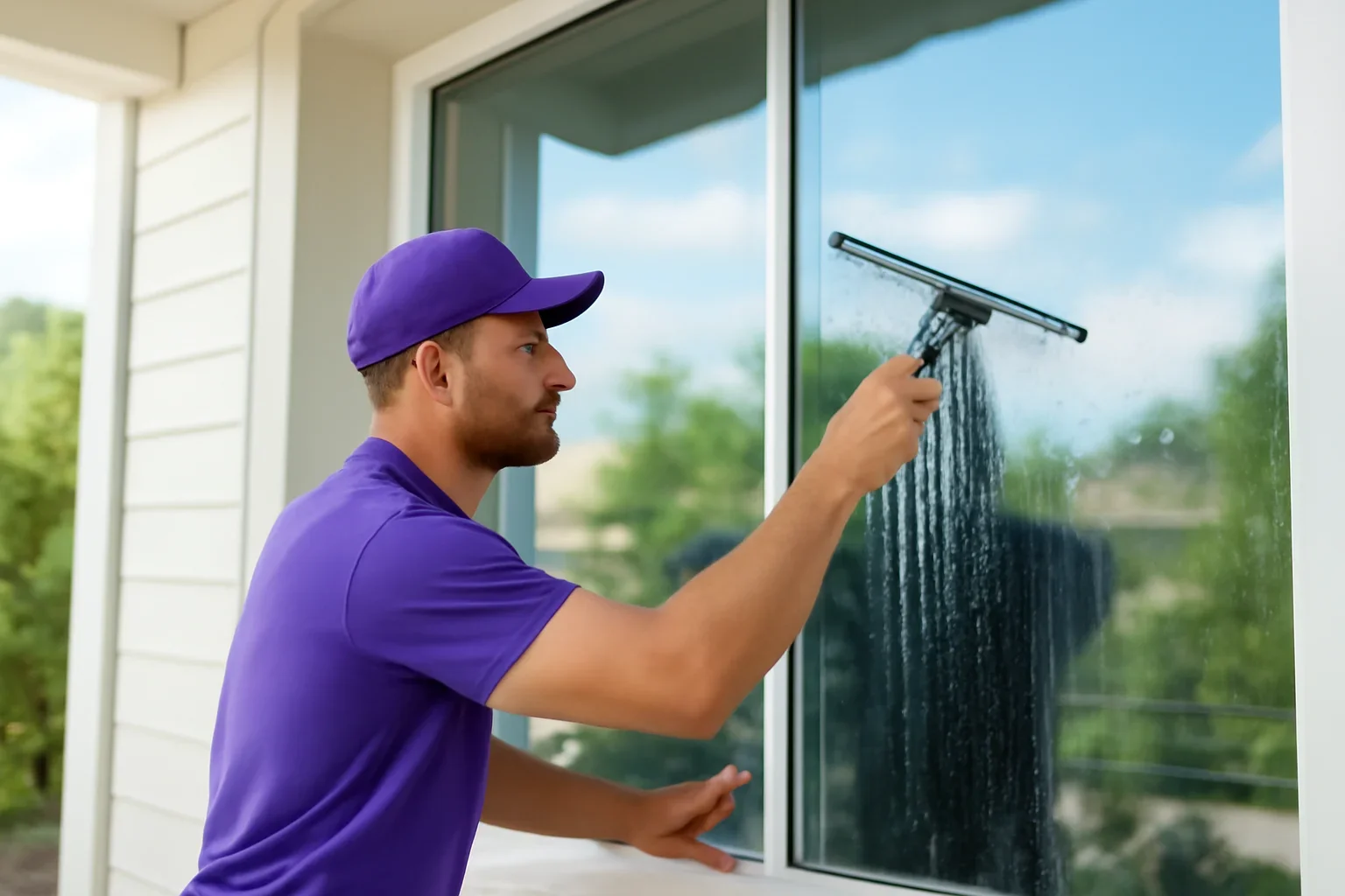 window screen cleaning at a Regina property